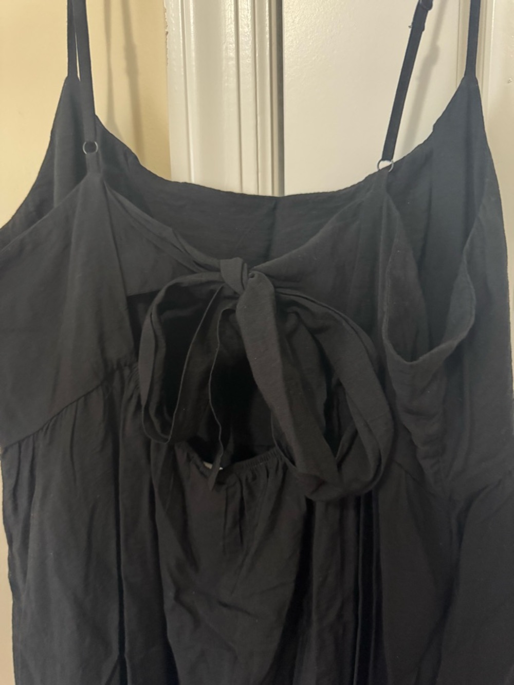 Classic Black Dress - Elegant Women's Spaghetti Strap Dress - Picture 3 of 4